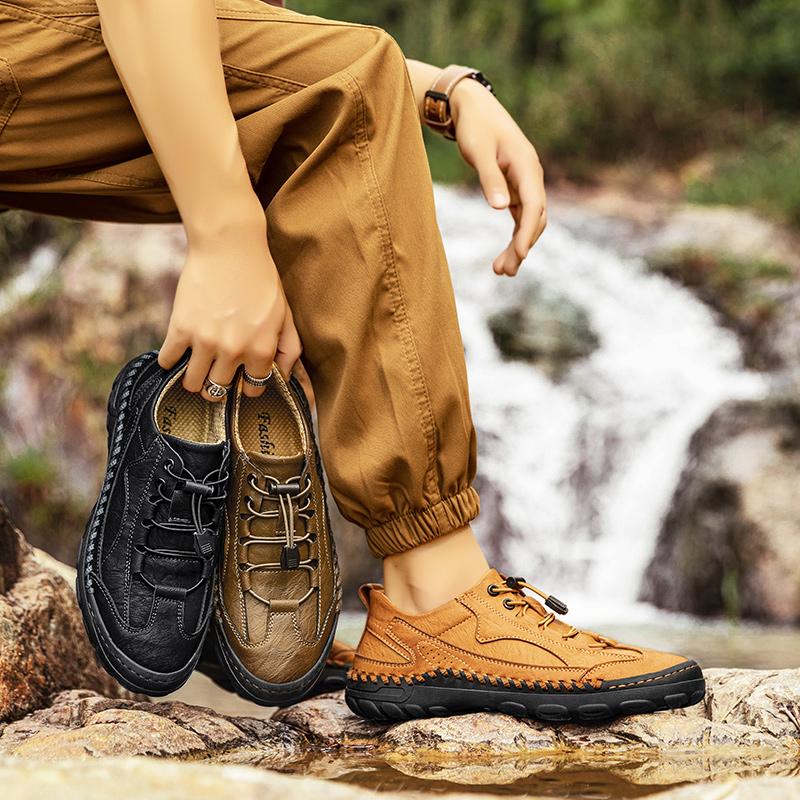 Fashion Fashion Leather Comfy Men's Shoes Luxury Brand Versatile Men Sneakers Trend Design Lace-up Outdoor Non-slip Men Casual Shoes