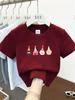 Детская хлопковая футболка с мультяшным принтом, свободный крой, короткий рукав, круглый вырез, повседневный топ для мальчиков и девочек, летний