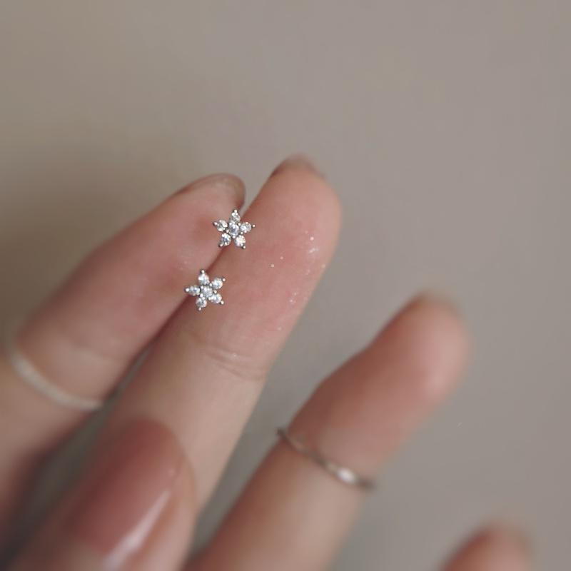 Серьги-гвоздики из серебра 925 пробы, простые, маленькие, с круглым кубическим цирконием, минималистичные, подарок для нее