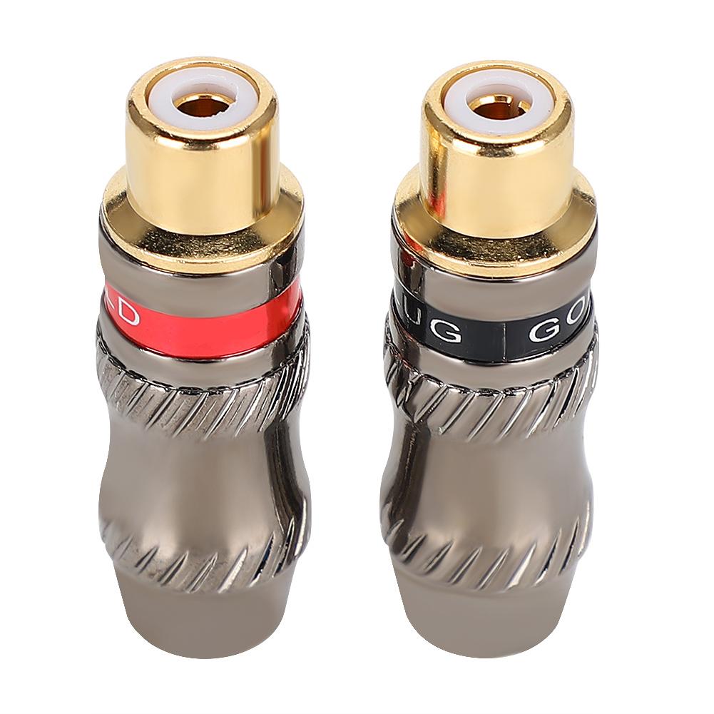 2 шт. Цинковый сплав Позолоченный RCA Гнездовой Паяльный Разъем для DIY o Кабеля Удлинительного Кабеля