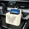 Автомобильная сумка для хранения Bling Butterfly, автомобильный воздуховод, мусорный мешок, органайзер, мобильный телефон, ключ, солнцезащитные очки, вентиляционное отверстие, подвесной ящик для хранения