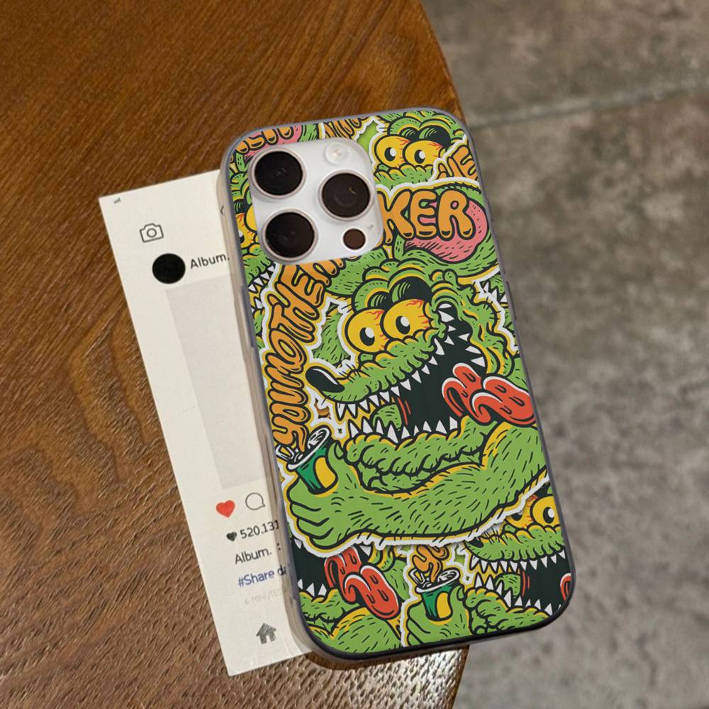 Забавный Rat Fink Для IPhone 15 16 17 14 13 12 11 Pro Max 16E 16 Plus 17 Air Гофрированный Ударопрочный Чехол для Телефона