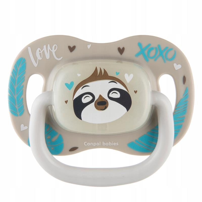 CANPOL 34/922 Silicone pacifier 18+m symmetrical EXOTIC Sloth