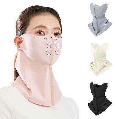 Летняя маска для лица с шарфом, защита от солнца, дышащая, женская маска для лица, для путешествий на открытом воздухе, ледяное ощущение, защита лица и шеи