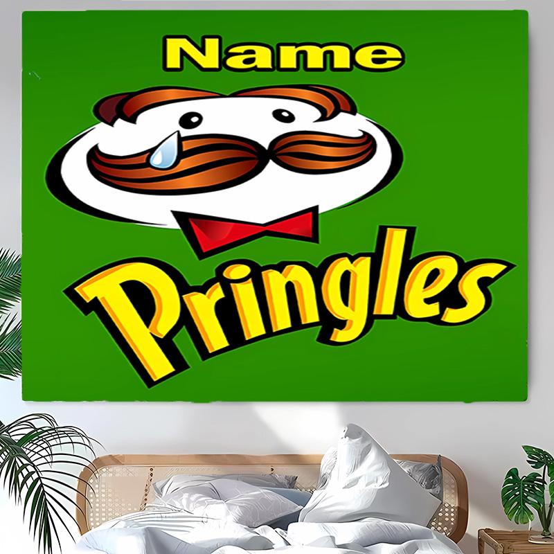 Personalized Pringles Background Tapestry,Custom Name Birthday Party,Multifunctional Wall Decoration for Home Decor,Various Occasions