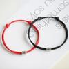 1 /2pcs Adjustable Black Red Leather Rope Bracelet Couple Jewelry Handmade Braided Charm Bracelet Women Men Thread Jewelry Gift
