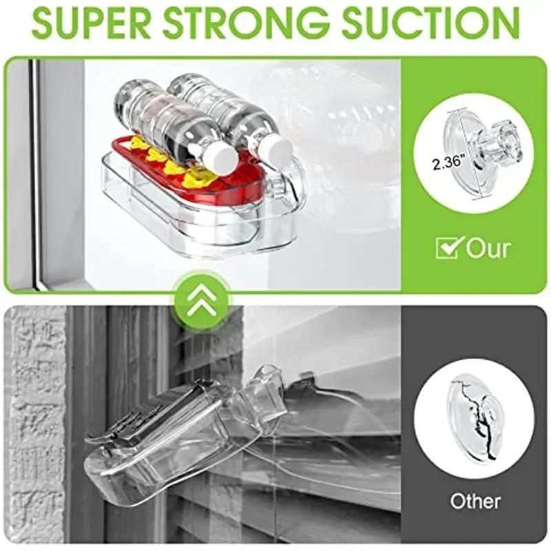 Hummingbird Feeder with 4 Feeding Ports - Strong Suction Cups Window Hanging Bird Feeder, Garden Bird Water Drinker Bottle