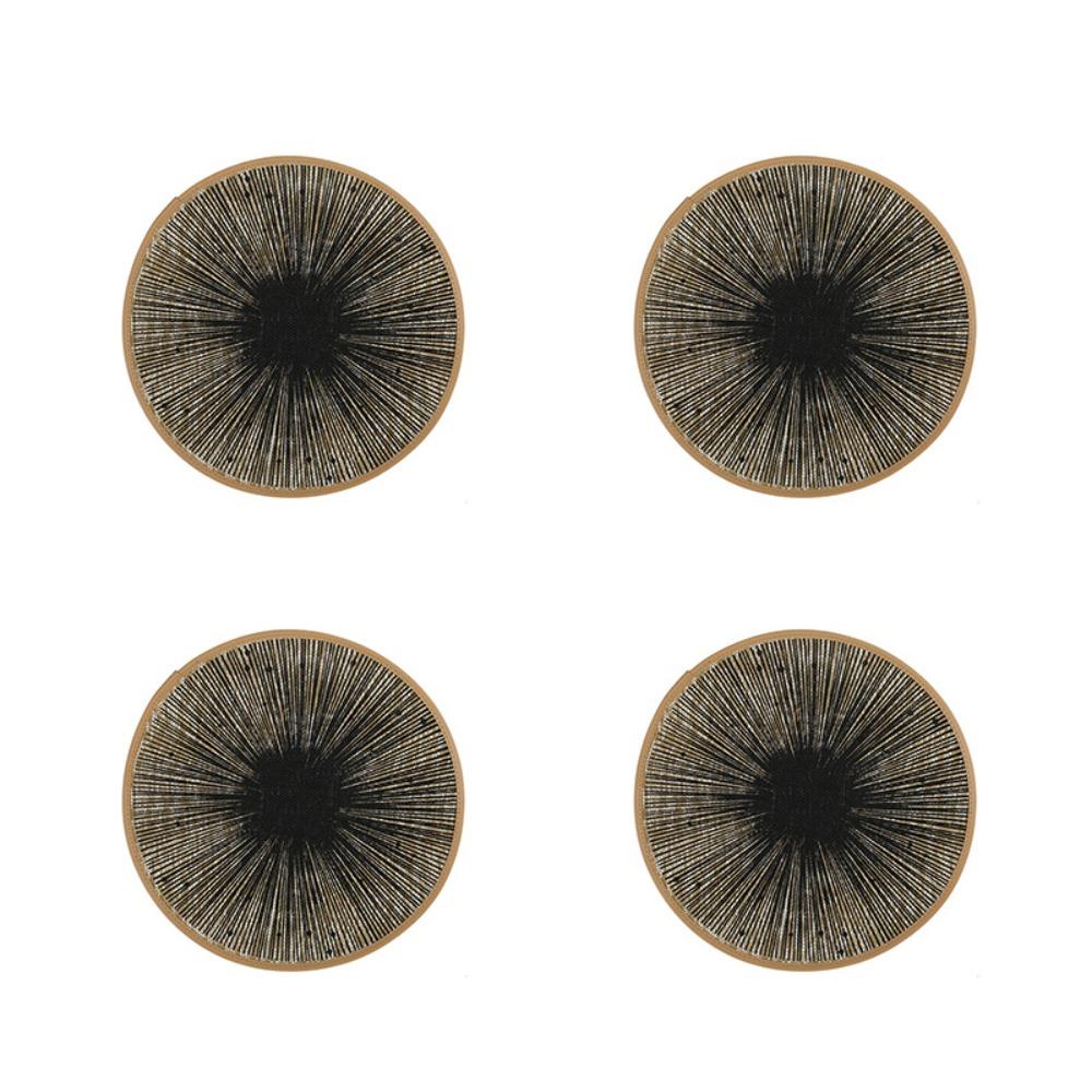 4PCS Bohemia Round Burlap Macrame Placemats Ray Pattern Dinnerware Mat Jute Tableware Mat Hotel