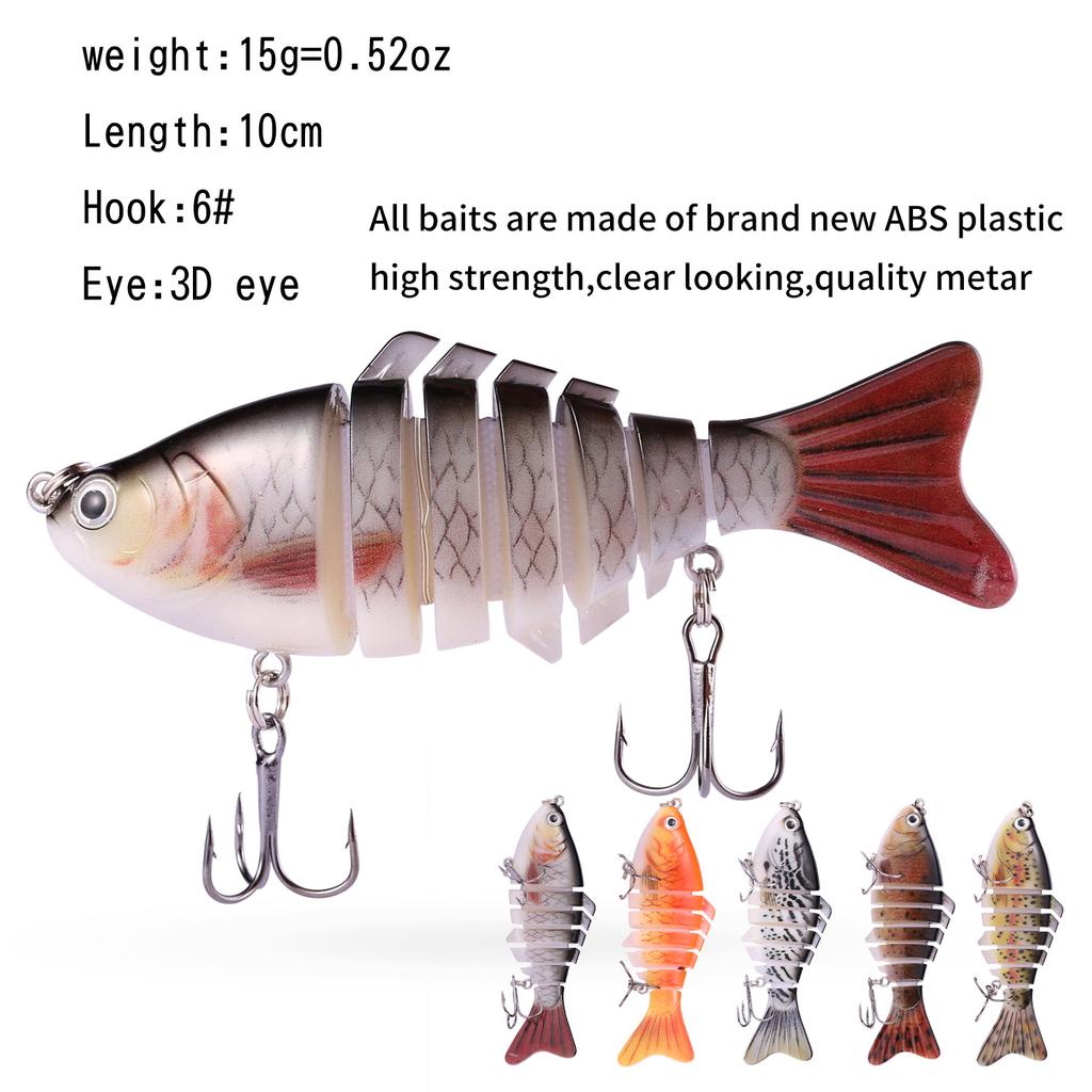 Fishing Lure Artificial ABS Plastic Life-like Swim Baits Crankbaits Hooks Lure for Bass Carp Fishing
