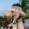 Big-brimmed Sun Hat Women's Summer Empty Top Shows the Face Small Sun Protection Hat Outdoor Beach UV Protection Shell Hat