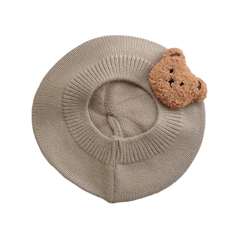Cute Knitted Baby Hat Cartoon Bear Autumn Winter Kids Beret Hats for Girls Boys Cap Toddler Accessories Baby Stuff