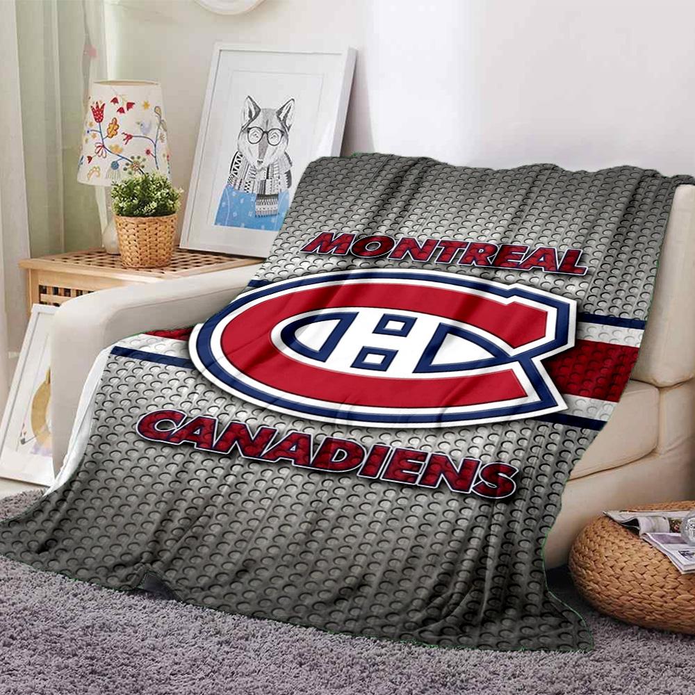 Montreal Canadiens Print Flannel Blanket High Quality Warm Comfortable Cover for All Seasons Perfect for Gifts Home Decor