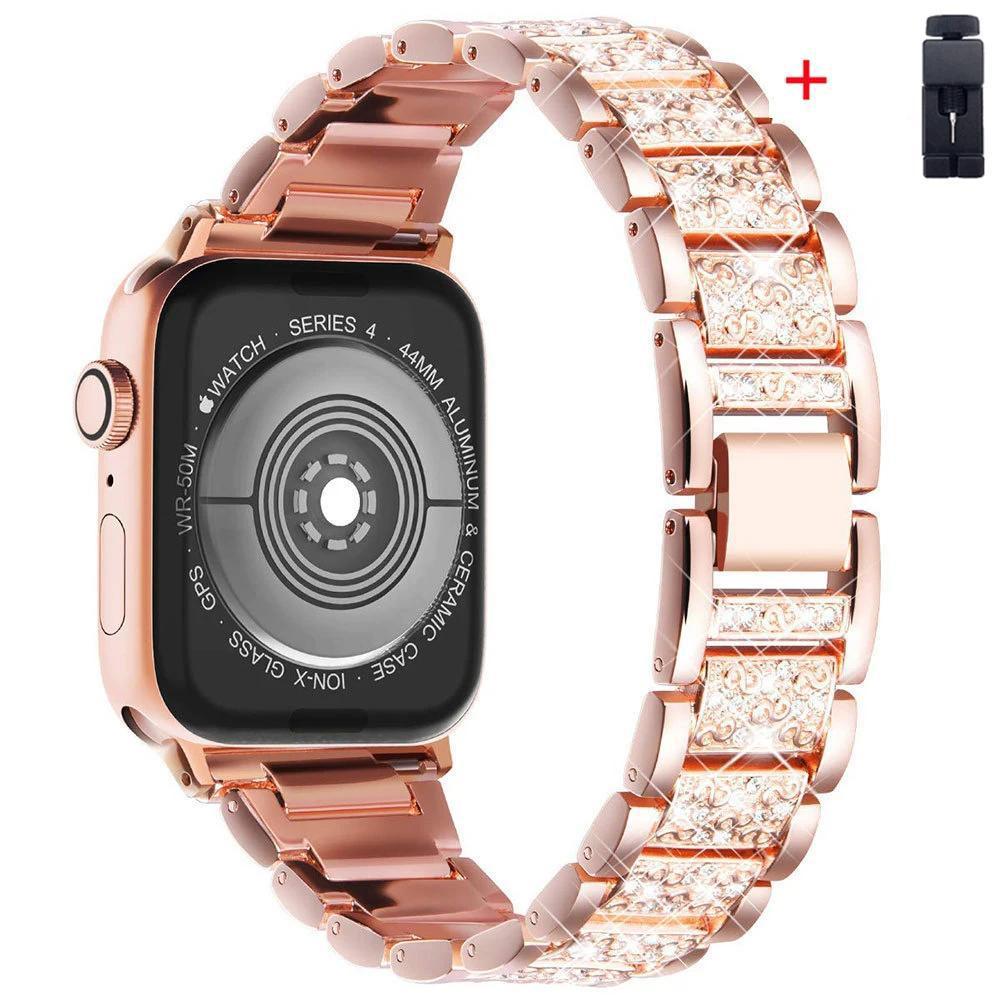 Woman Strap For Apple Watch Band 44mm 40mm 49mm 45mm 41mm 42mm 45 Mm Diamond Bracelet Correa iWatch Series Ultra 8 SE 7 6 5 4 3