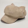 Warm Lining Cat Ear Beret Adjustable Octagonal Hat New Newsboy Cap  Women