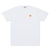Играть Comme Des Garcons Мужская Золотое Сердце Футболка белая