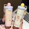 Портативная термокружка из нержавеющей стали 316L большой емкости с мультяшным дизайном и трубочкой