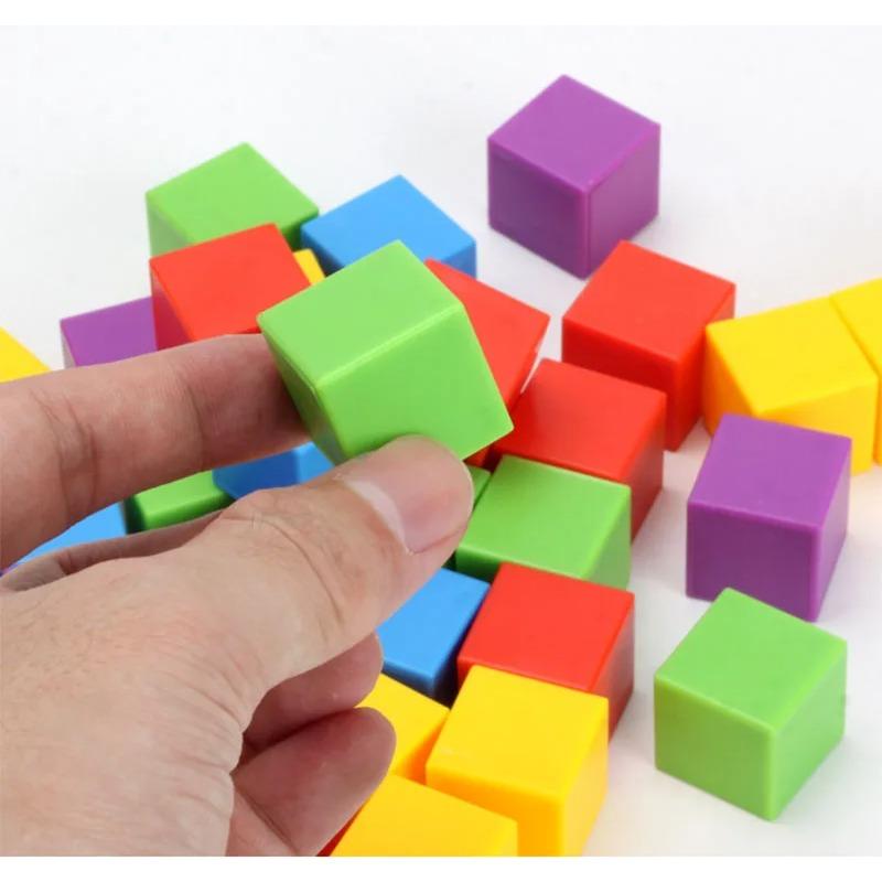 3D пространственное мышление Строительные блоки Куб Радужные stacking blocks Игра Математика Дошкольное обучение Образовательные игрушки для детей Дети