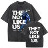 Ограниченный Rapper Kendrick Lamar They Not Like Us Выстиранная Винтажная Футболка Летняя Унисекс Женская Хип-Хоп Оверсайз Уличная Футболка с Круглым Вырезом