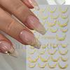 Nail Art Sticker, French Bronzing Scribbled Metal Gold Line Adhesive Nail Sticker