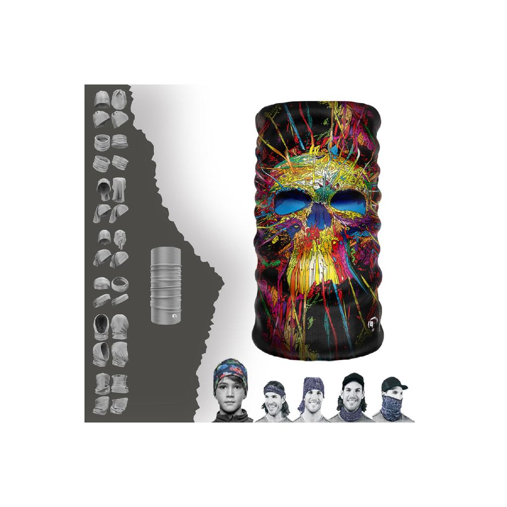 Унисекс Серый Череп Каратель Бесшовный Воротник-труба Бандана