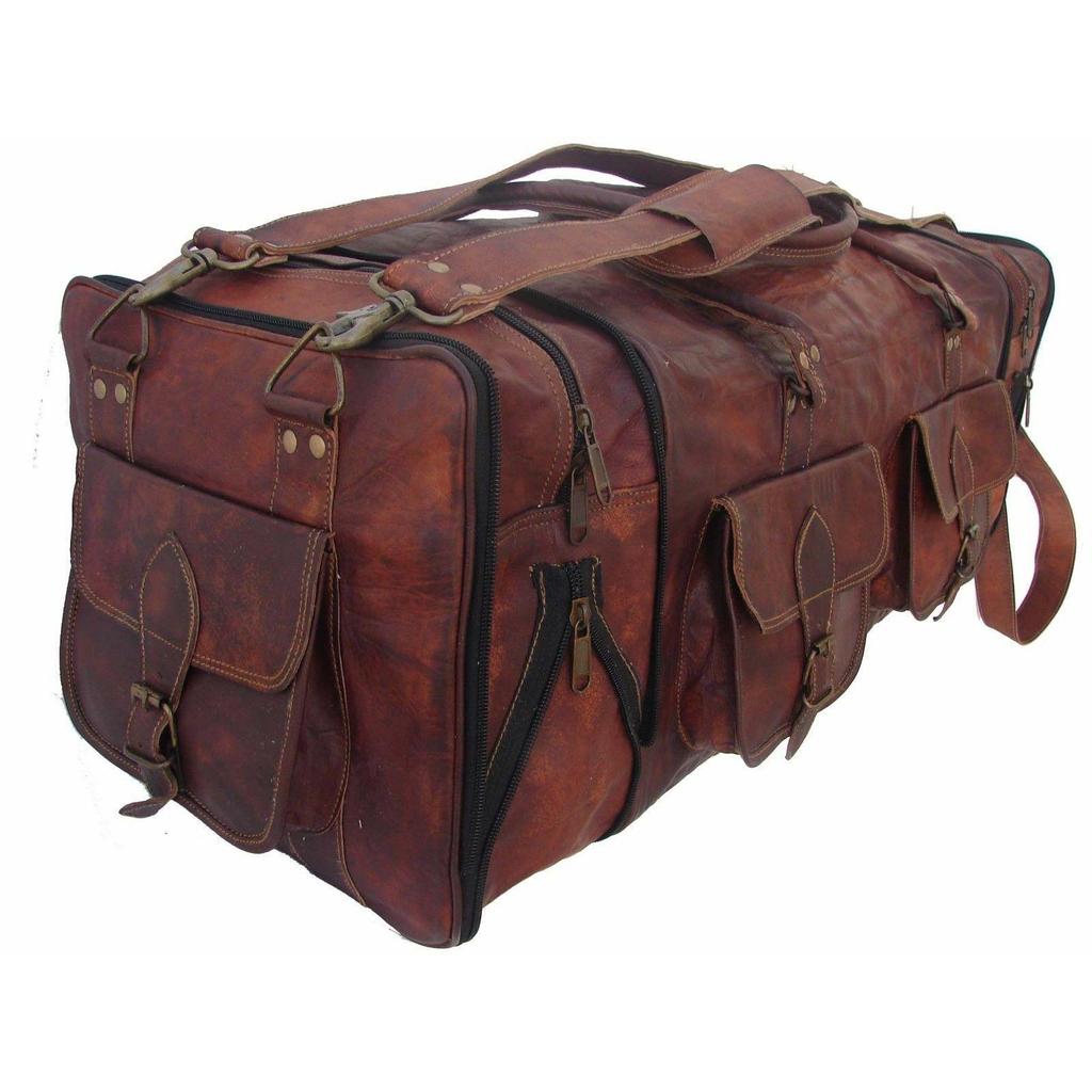 Кожаная дорожная сумка Duffel Weekender Большая дорожная сумка для спортзала Ночная ручная кладь