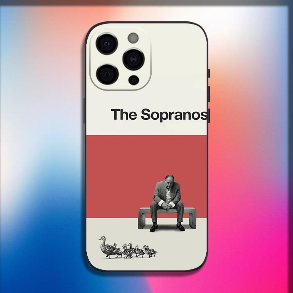 Чехол для телефона-телевизора S-Sopranos для iPhone 16,15,14,13,12,11,Pro,X,XS,Max,XR,Plus,Mini Мягкий черный чехол