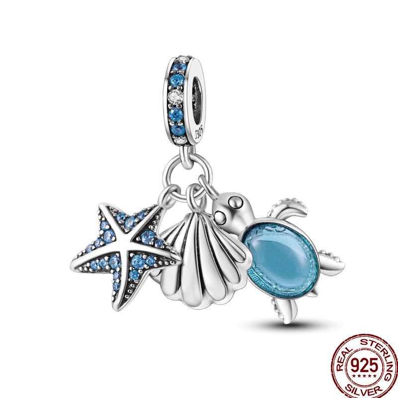 Медный пляж Океанский отпуск Напиток Шарм Морская звезда Бусины Подходят для Пан Оригинальный браслет Сделай сам Праздничные украшения Подарок