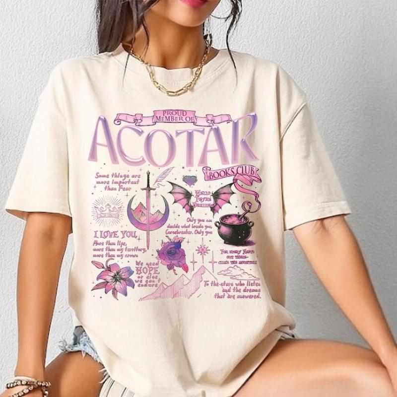 Футболка книжного клуба ACOTAR Гордый член клуба Acotar Shirts Ночной Двор Подарок Веларис Валькирия Футболки