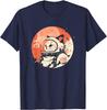 Japanese Minimalist 1950s Retro Space Cat Good Luck Kanji TShirt