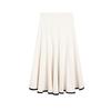 MD Spring/Summer New Arrival Women's French Style Casual Cotton Blend Patchwork Detail Wide Hem Midi Skirt 5290584
