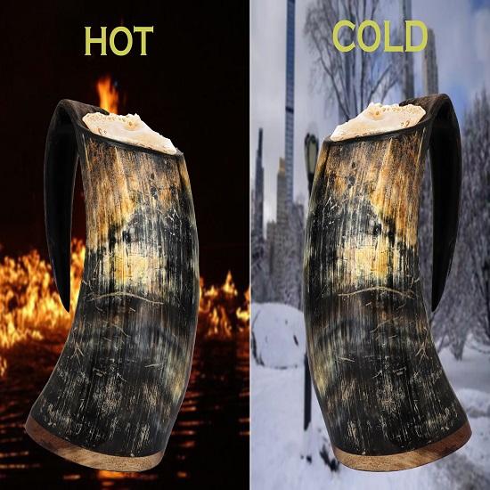 Лот из 4 чашек с рогом викингов, большая кружка ручной работы с рогом, кружка с натуральным рогом, натуральный блеск, пищевое качество