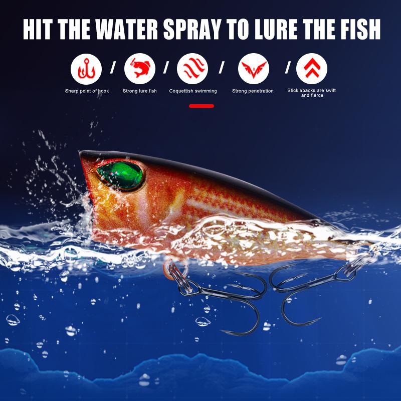 10 шт. Popper De Pesca, искусственный верхний водный окунь, форель, щука, воблер, 4 см, 3,2 г, приманка для плавания, оборудование для соленой и пресной воды