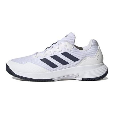 Кроссовки унисекс GameCourt 2.0 White Team Navy темно-синие HQ8809