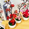 Silk Flower Artificial Plum Bonsai Winter Plum Branch Creative Potted Plants  Wedding