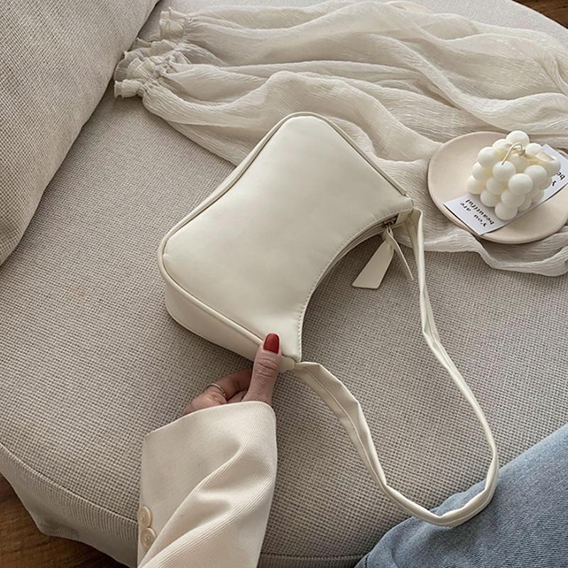 1 шт., винтажная сумка-багет, сумка из искусственной кожи, однотонная французская сумка под подмышками