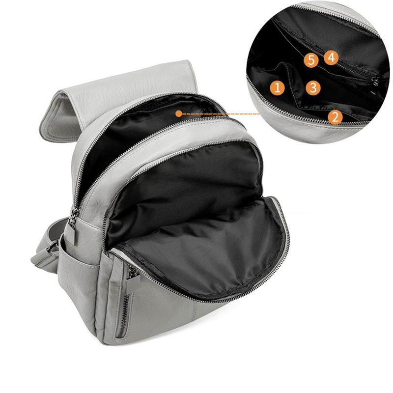 Backpack for Women PU Leather Shoulder Bag Rucksack Women's Knapsack Travel School Bags for Teenage Girls Back Pack