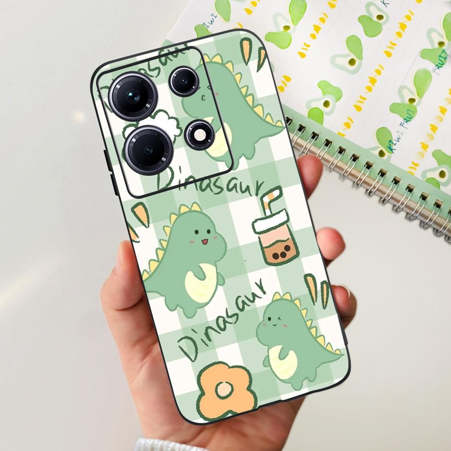 For Infinix Note 30i Case Stylish Flower Black TPU Shockproof Bumper For Infinix Note 30 Pro X678B Phone Cover Note 30 5G Fundas