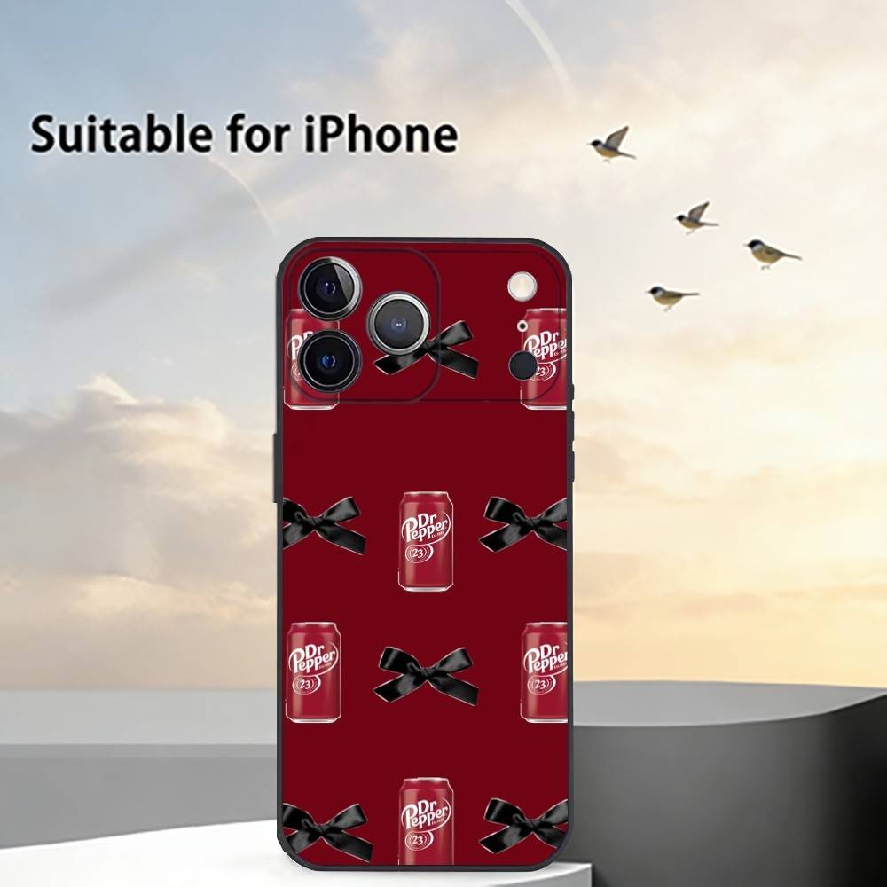 Чехол для телефона Dr Pepper C-Cherry для iPhone 17,16,15,14,13,12,11 Plus,Pro Max,XS,Мягкий силиконовый черный чехол