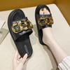 Роскошные летние новые сандалии женские цепные звенья корейская версия уличная одежда для дома и помещения персонализированная пляжная обувь