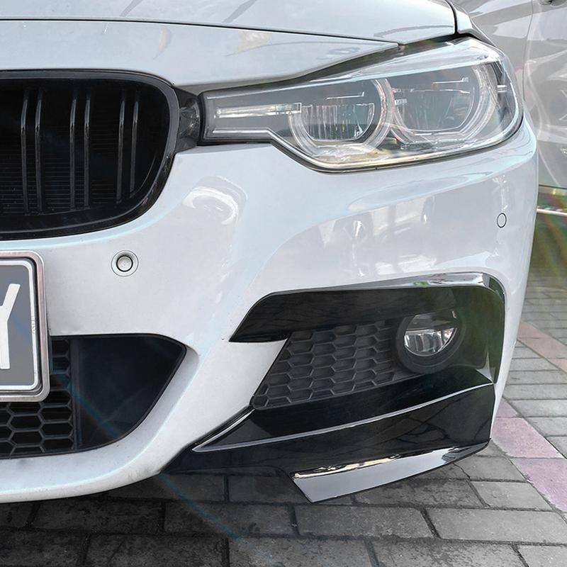 For BMW F30 F31 M Sport 2012- Front Bumper Lip Splitter Canards Spoiler 1Pair Car Fog Lamp Eyebrow Frame Cover Grille