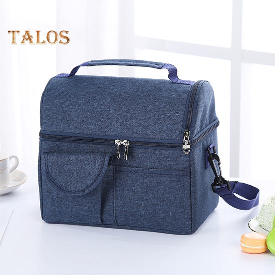 Lunch Tote Bag Double Layer Fresh-keeping Washable Convenient Hand-carried Thermal Insulation Lunch Tote Bag Household Supplies