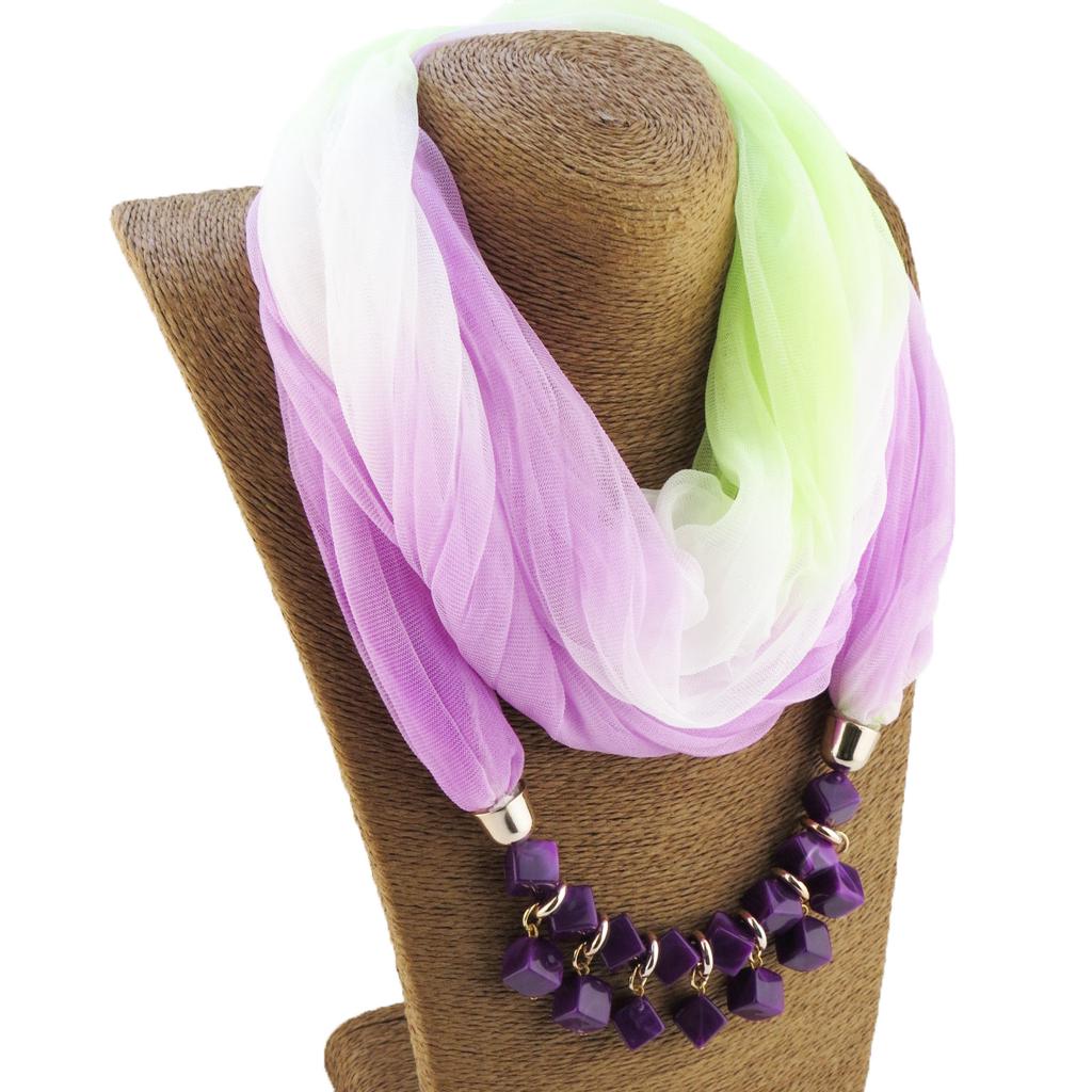 Женский модный шарф, разноцветное ювелирное ожерелье, градиентный шарф, женские модные аксессуары