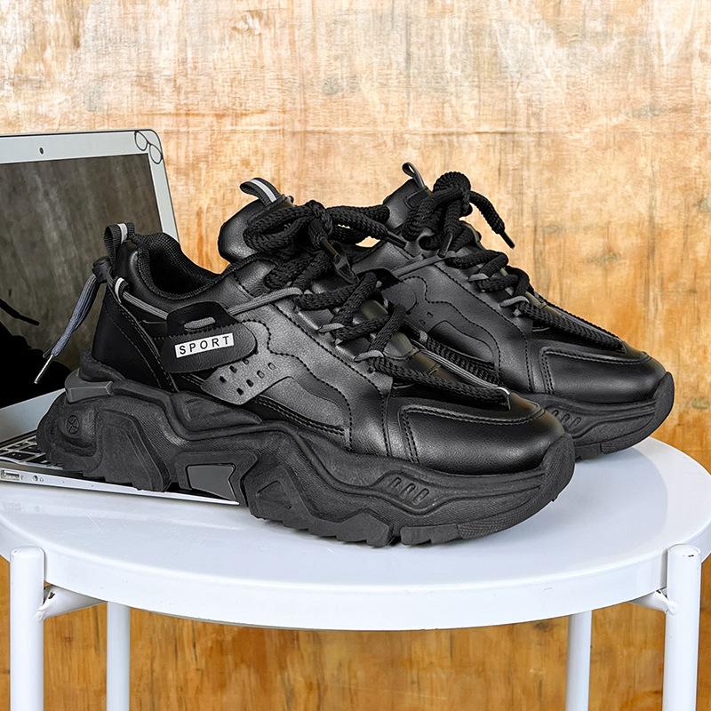 Men's Autumn Non-slip and Wear-resistant Casual Running Shoes, Youth Outdoor Versatile Thick-soled Heightening Dad Shoes