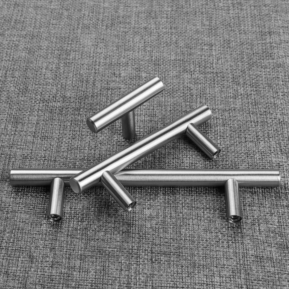 Hardware Furniture Component Drawer Door Knobs T-Bar Handle Stainless Steel Knobs Wardrobe Pulls