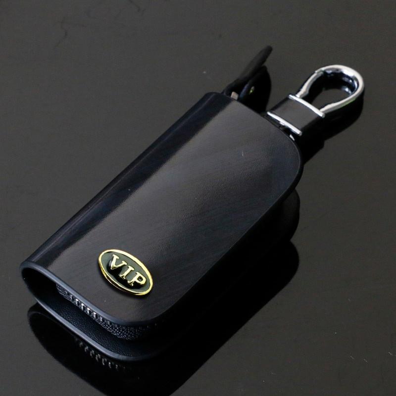 Universal Leather VIP Smart Flip Remote Car Key Fob Shell Case Cover Holder Chain Bag Keychain Wallet Pouch Organizer Motorcycle