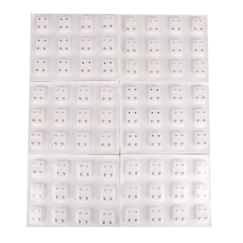 24 шт., медицинские серьги, инструмент для пирсинга, серьги-гвоздики из хирургической стали, женские серьги-гвоздики