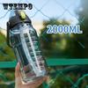 2 Liter Sports Water Bottles Transparent Plastic Water Cup BPA Free Water Bottle Portable Outdoor Travel Bicycle Drinkware Jug