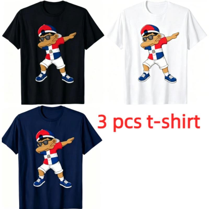 Anime Dominican Boy Pattern Print Kids T-shirt Summer Girls Boys Casual Fashion Tops Kids O-Neck Short Sleeve T-shirt Clothing