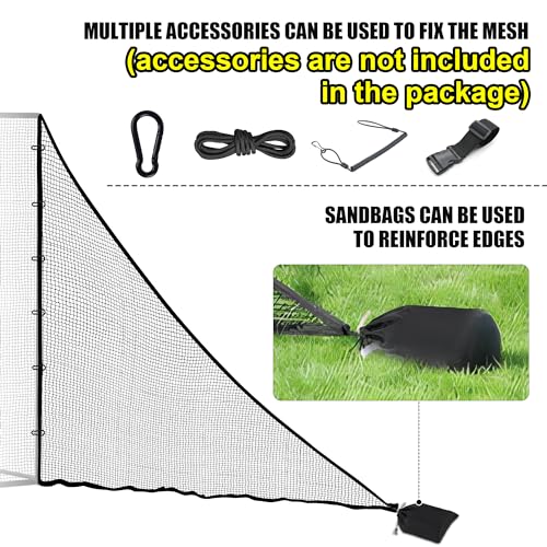 Golf Side Net: 7x7 FT Hitting Barrier with Sandbag for Multi-Sport Practice - Reusable Training Attachment for Indoor Outdoor Golf Baseball Hockey So