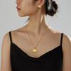 CMM Women's Gold Seashell Jewelry Set Dainty Pendant Necklace Matching Earrings Unique Textured Look Ideal for Summer Daily Wear